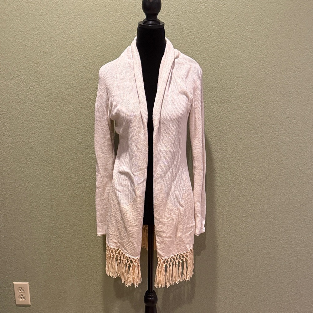 Lilly Pulitzer Elegant Sparkling Cream Fringe Sweater